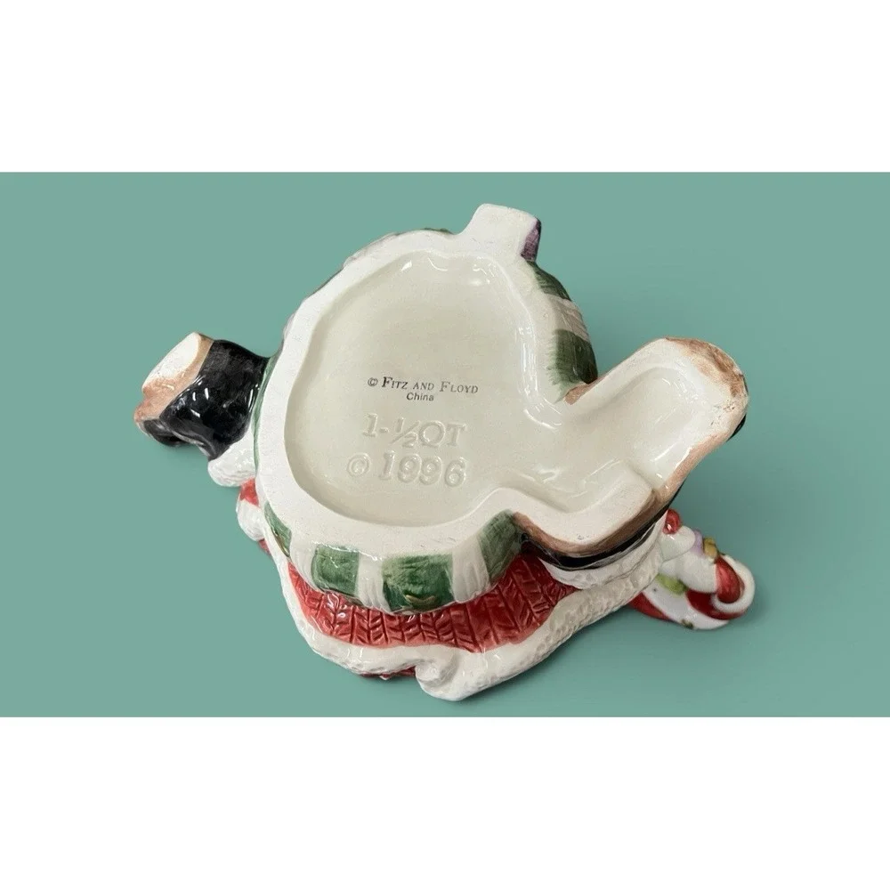 Fitz & Floyd Sugar Plum Santa Claus Pitcher Christmas Ceramic Holiday Serving